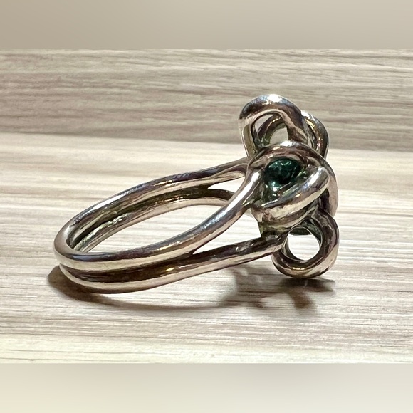 Vintage Handmade Sterling Silver Designer RD Knotted Weave Band Ring, Size 12 - Picture 5 of 12